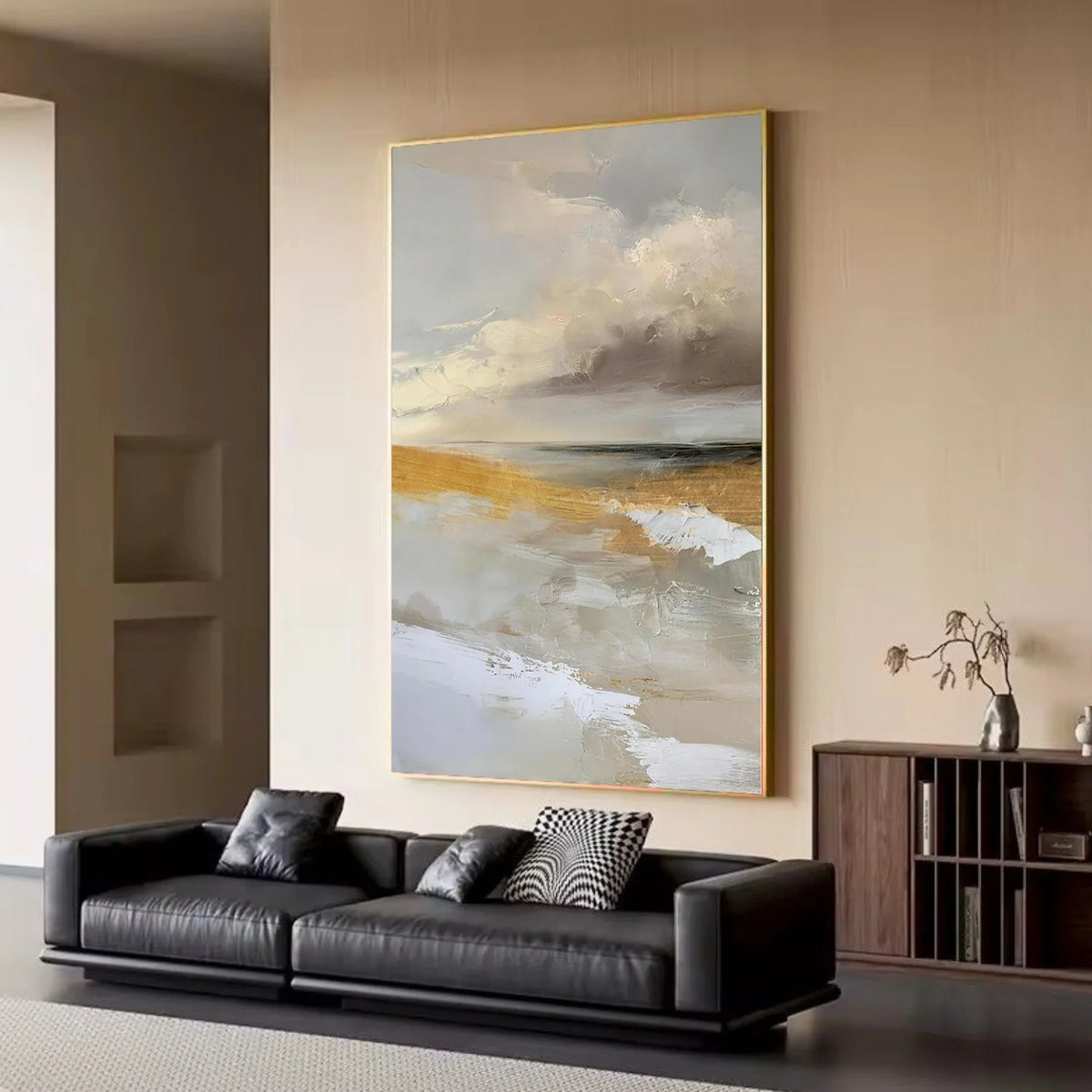 Ocean And Sky Abstract Textured Canvas Art #OS354