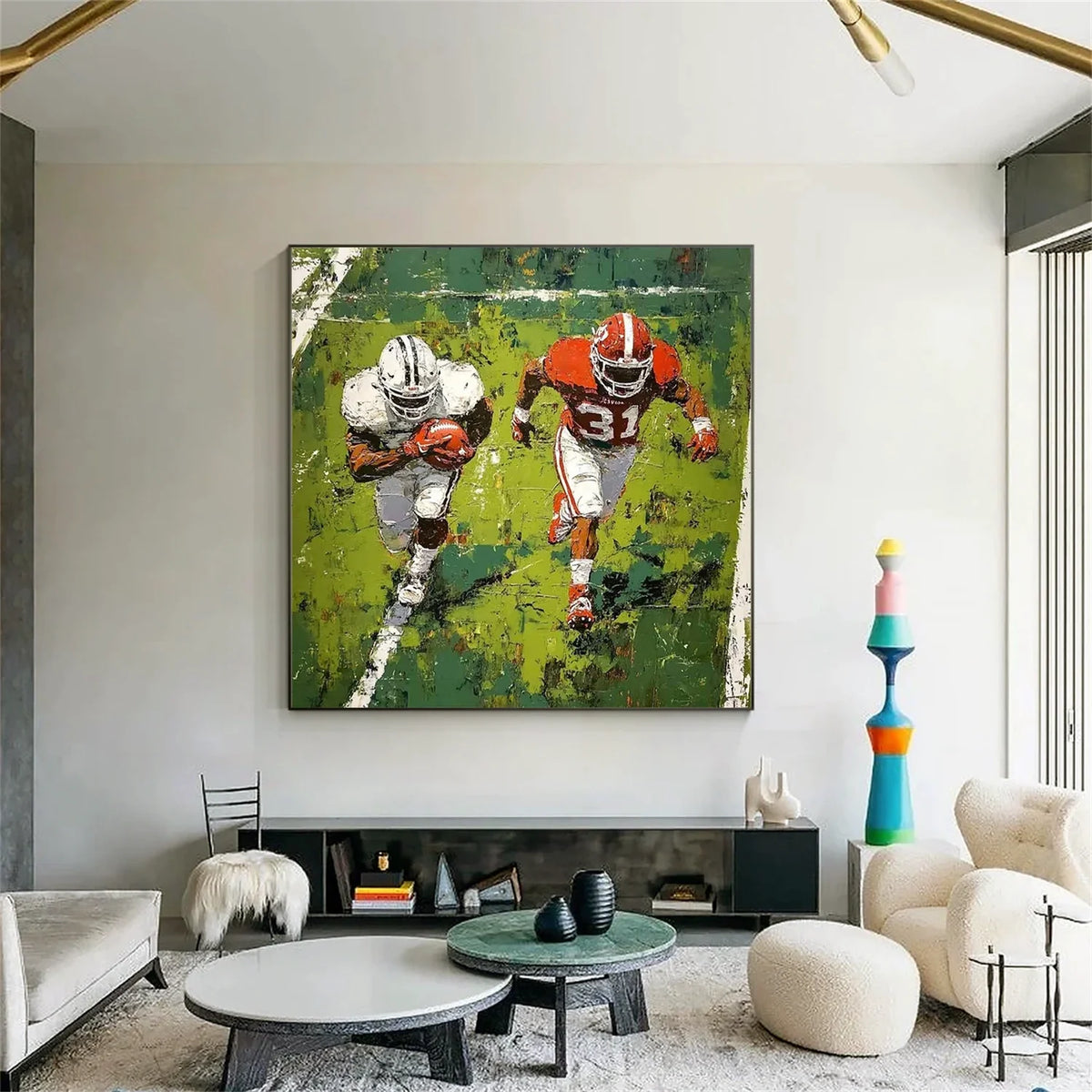 American Football Sports Art Textured Painting Canvas #SA006