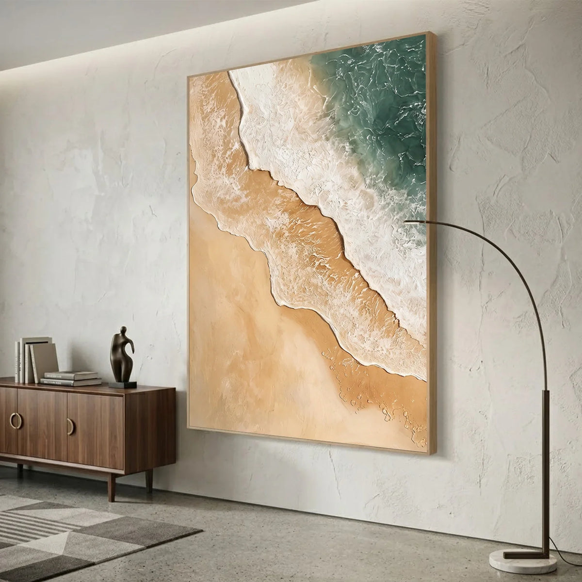 Ocean And Sky Abstract Texture Canvas Art #OS416