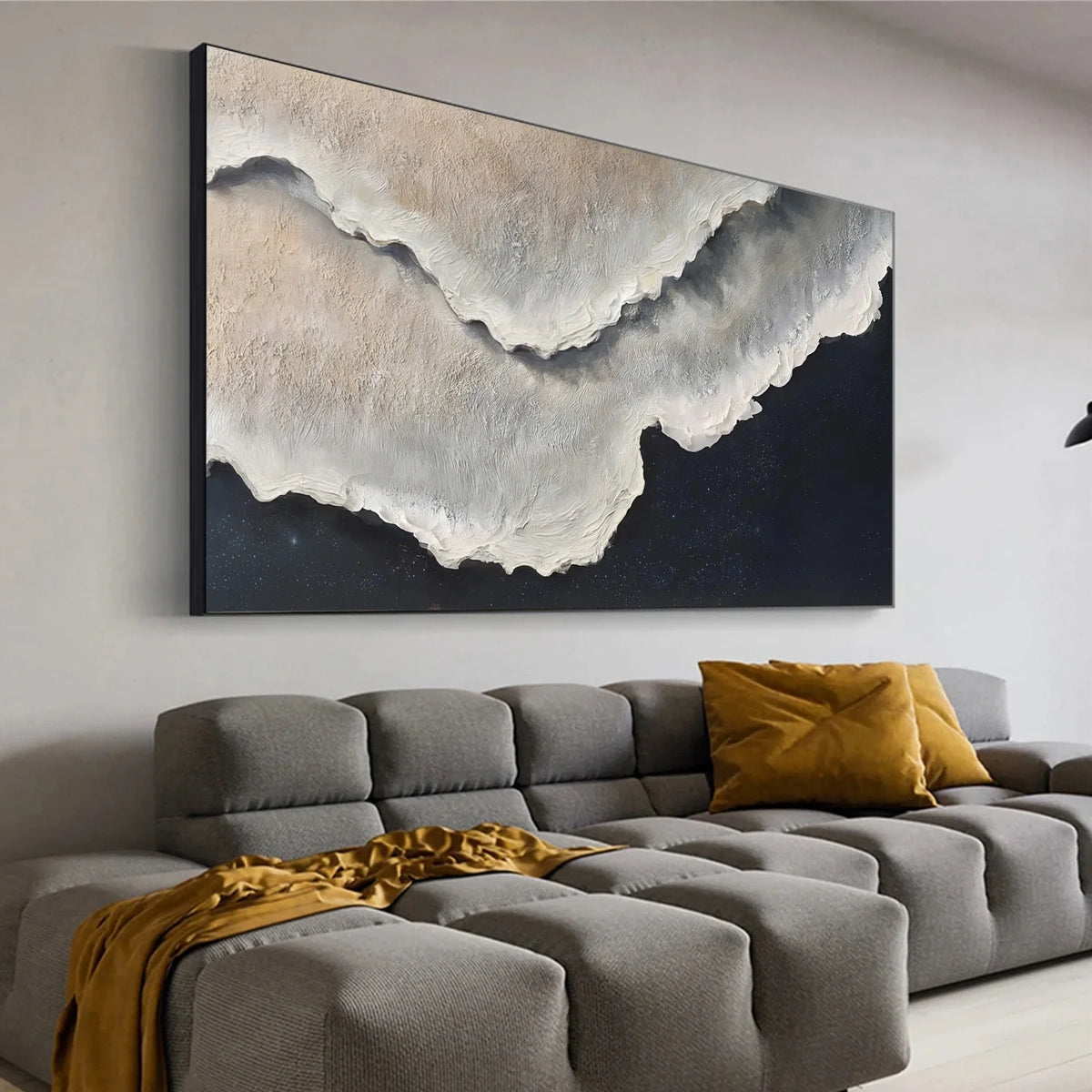 Ocean And Sky Abstract Texture Canvas Art #OS386