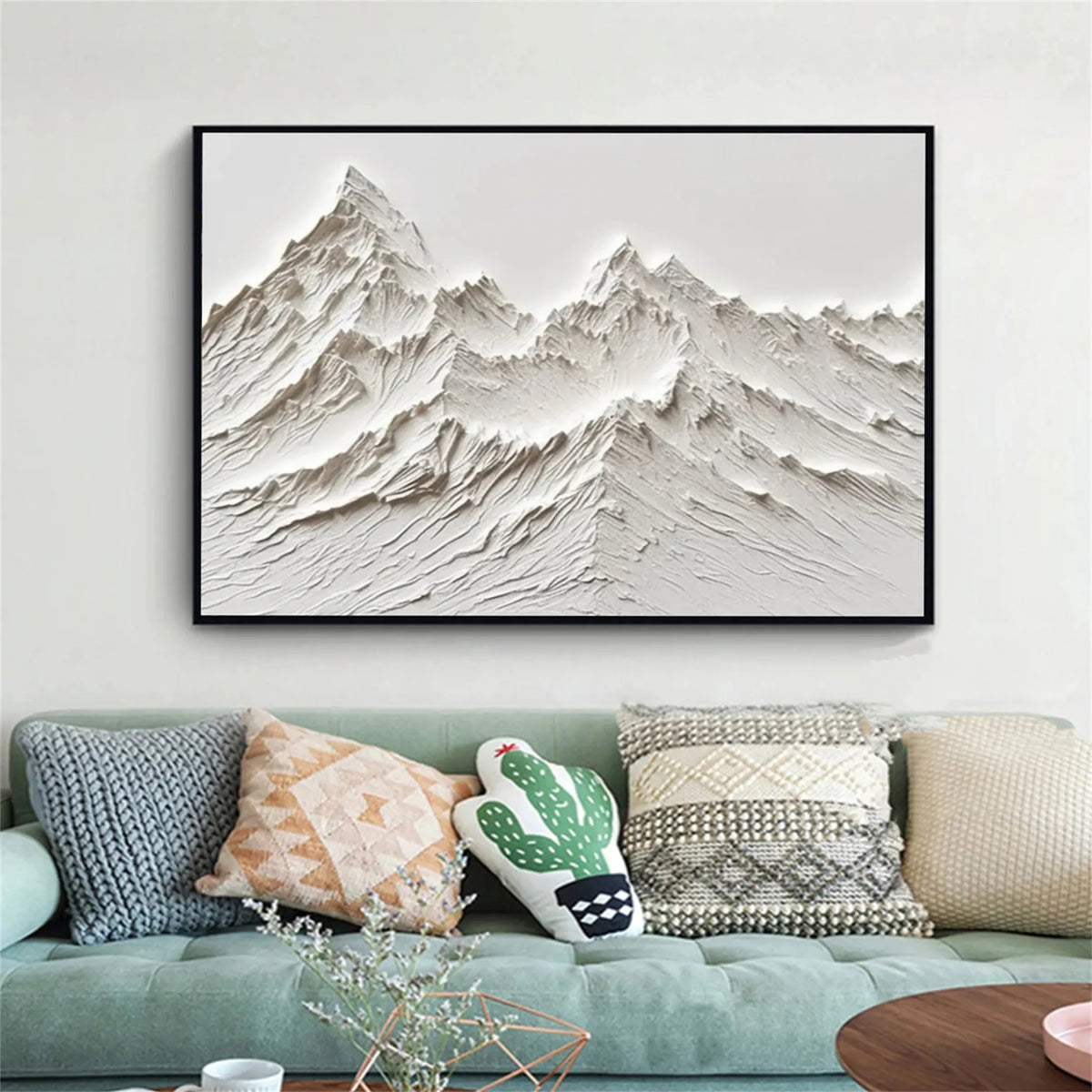 White Minimalist Textured Painting Canvas #MM239