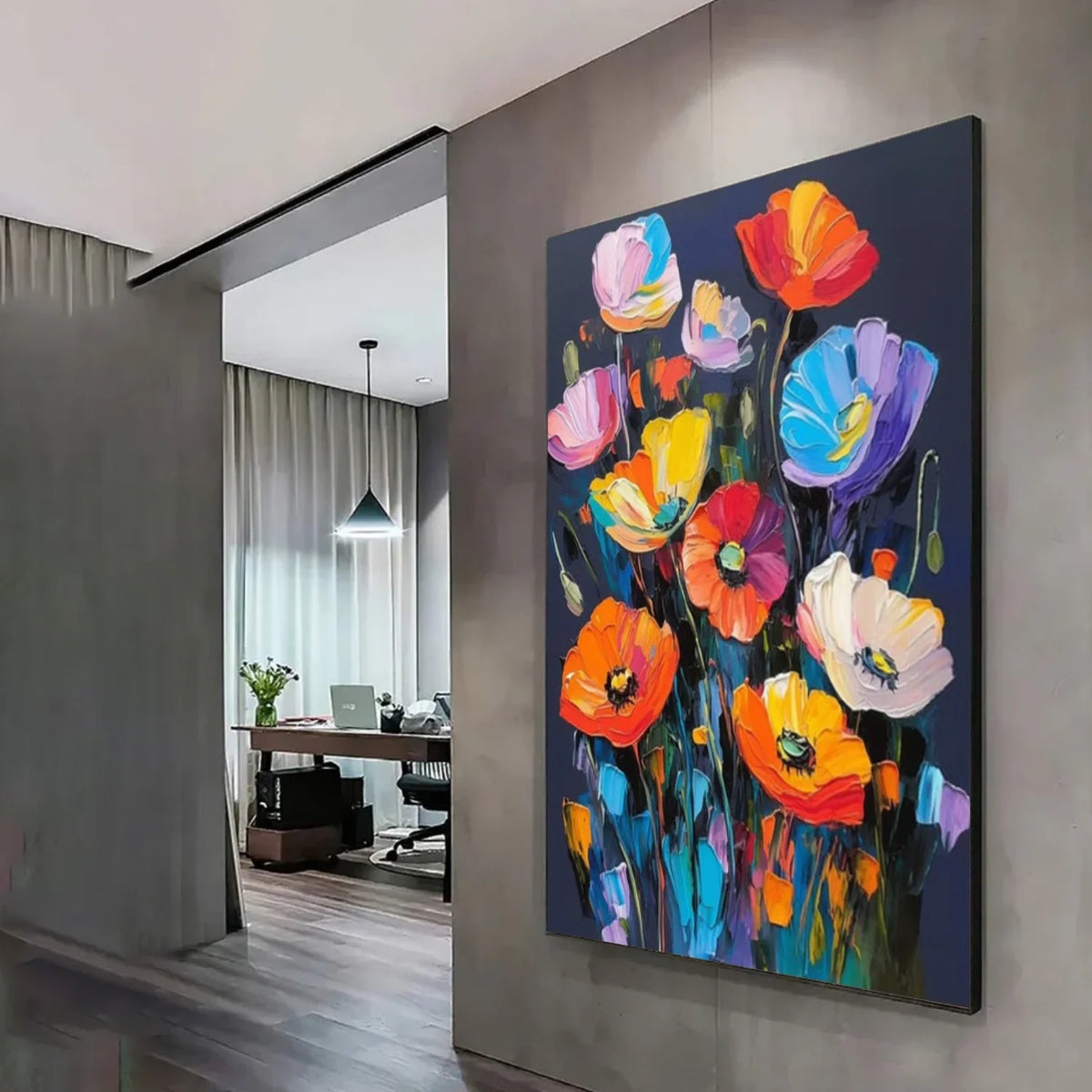 Flower & Tree Abstract Textured Canvas # FT 359