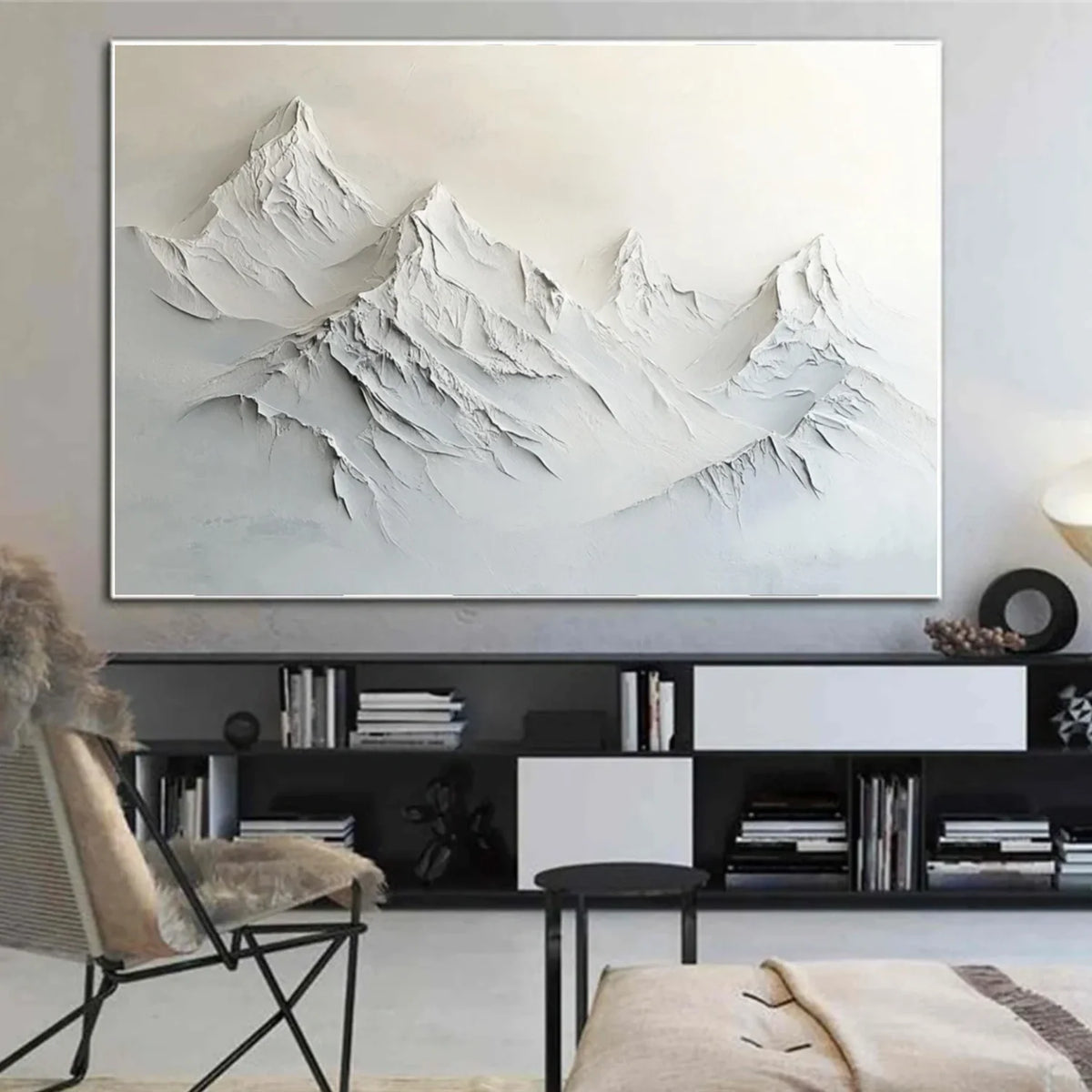 Abstract Mountain Textured Canvas Art #MM325