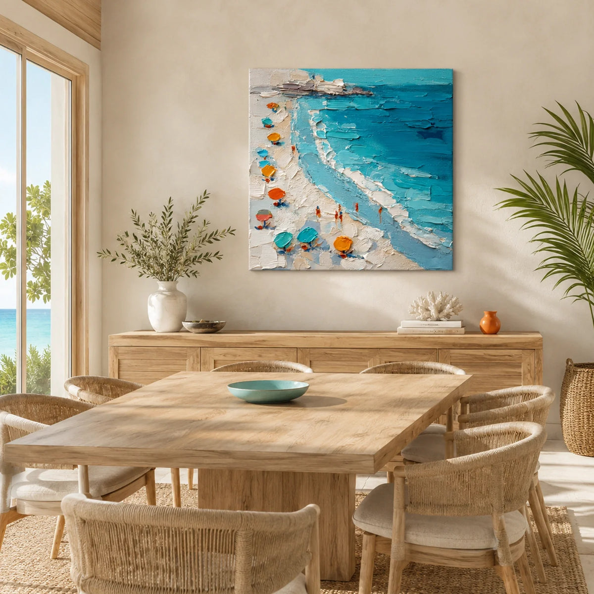 Ocean And Sky Abstract Texture Canvas Art #OS417