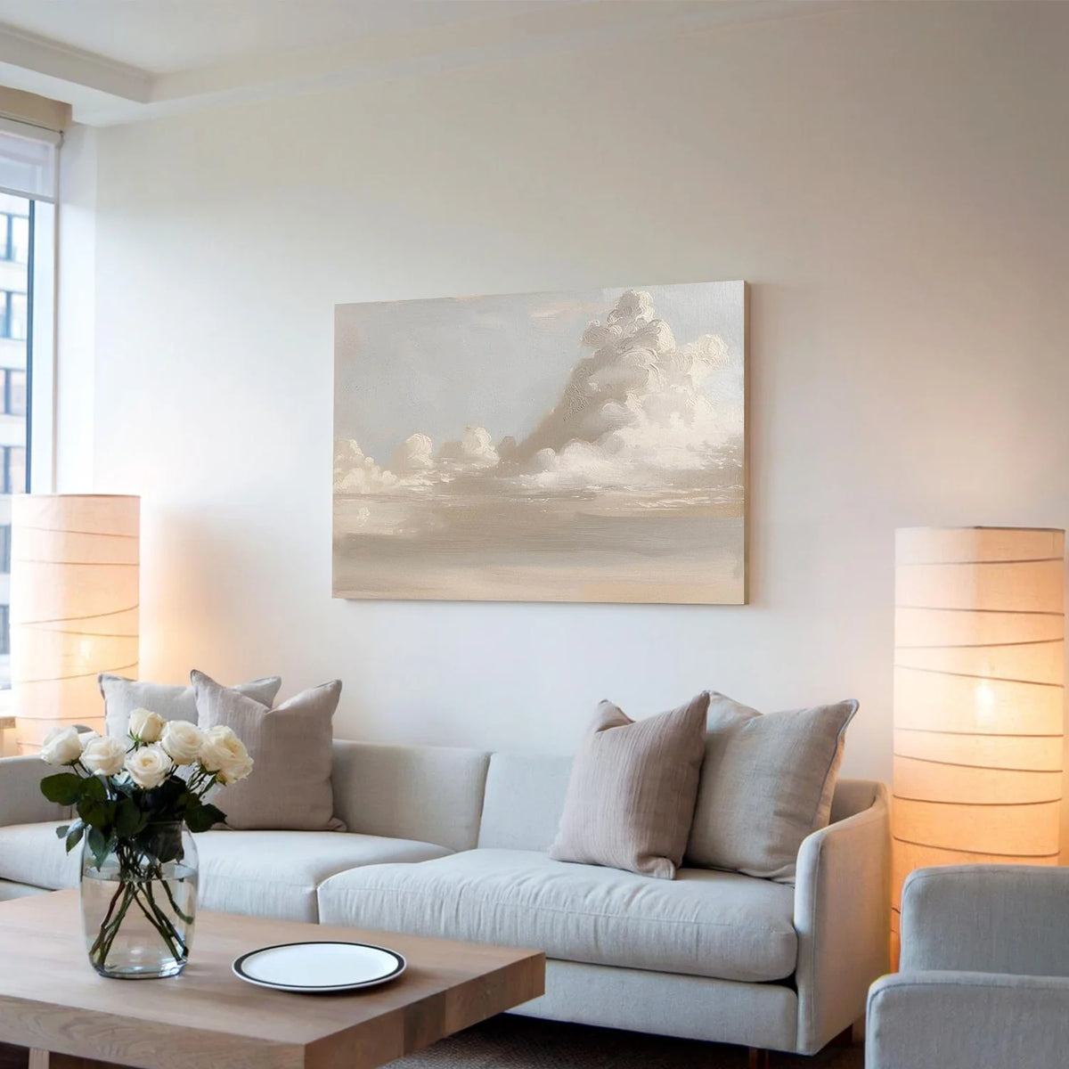 Ocean And Sky Abstract Texture Canvas Art #OS398