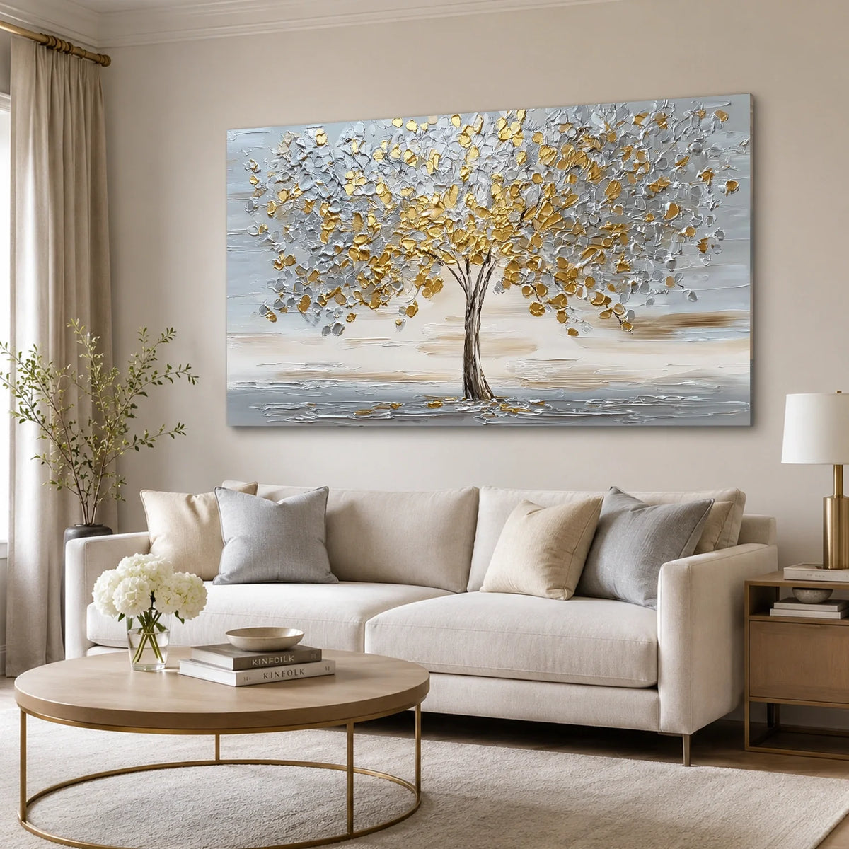 Flower & Tree Abstract Texture Canvas # FT 395