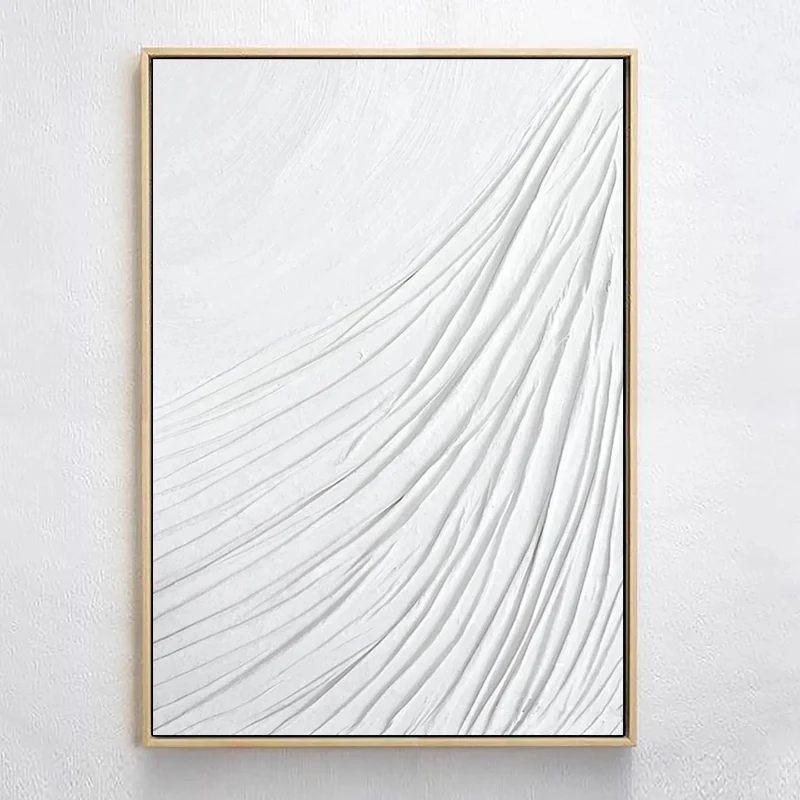 White Minimalist Textured Painting Canvas #MM040