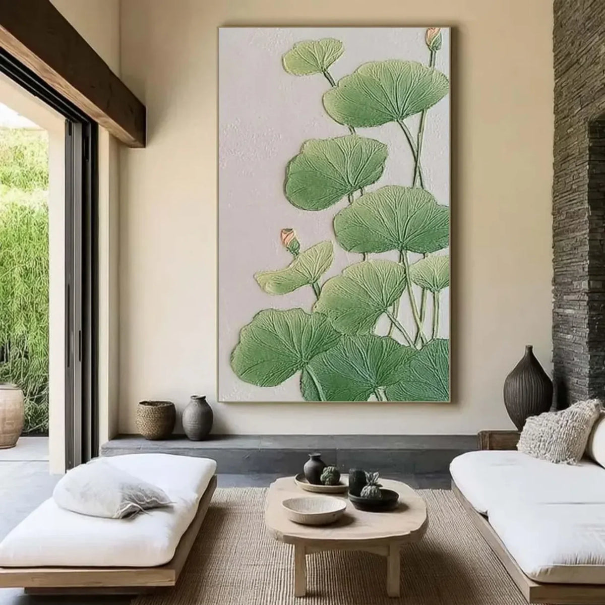 Flower And Tree Abstract Texture Canvas Art #FT 220