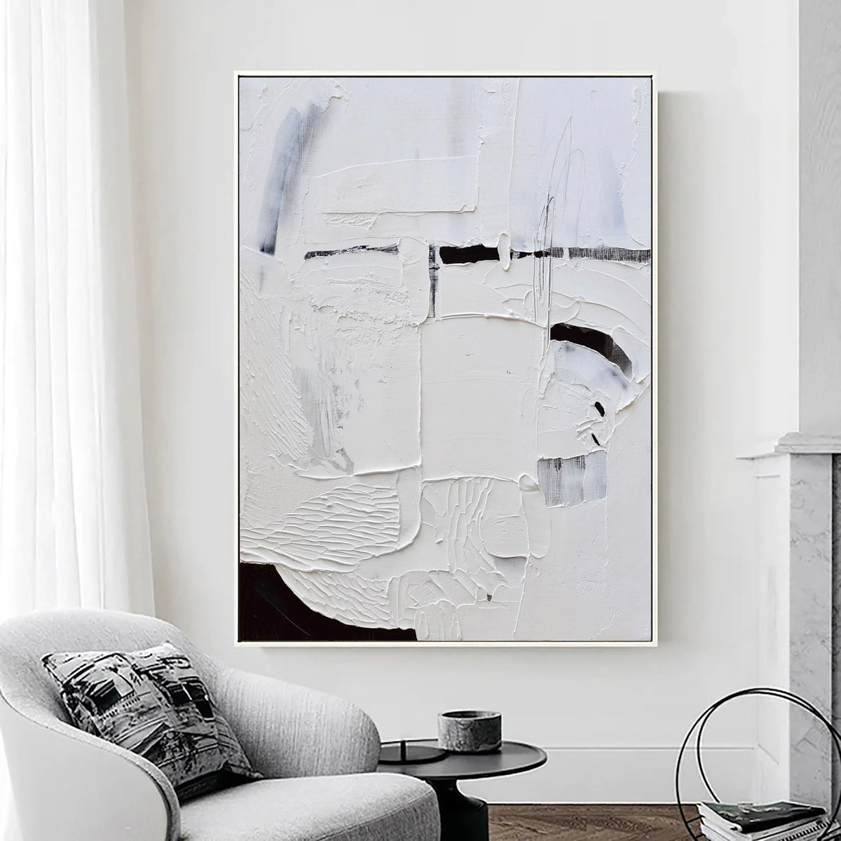 Plaster Art Minimalist Textured Painting #MM008-Vertical