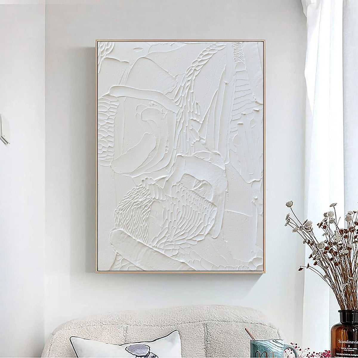 Plaster Art Minimalist Textured Painting #MM012-Vertical