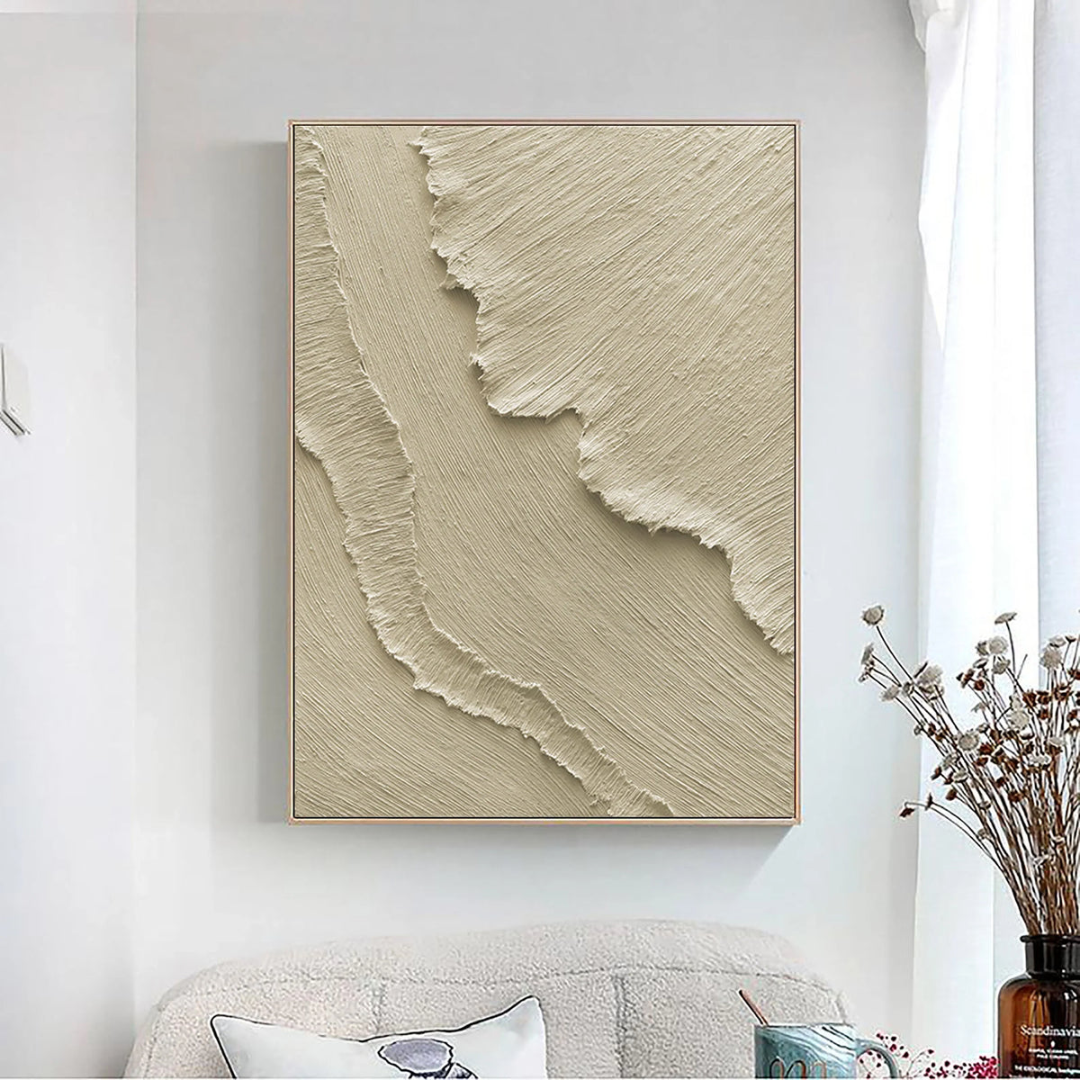 Beige Minimalist Textured Wall Art #MM034