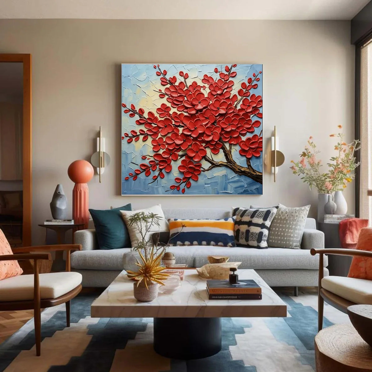 Flower & Tree Abstract Textured Canvas # FT 351