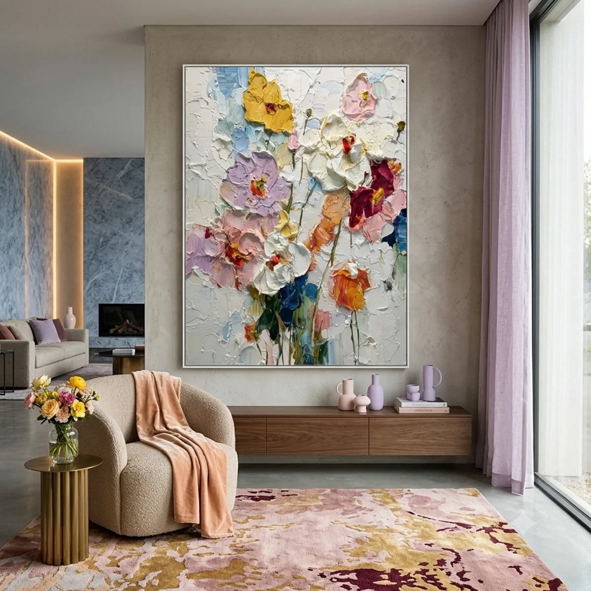 Flower & Tree Abstract Texture Canvas # FT 384