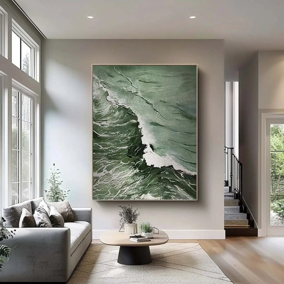 Ocean And Sky Abstract Textured Canvas Art #OS 324