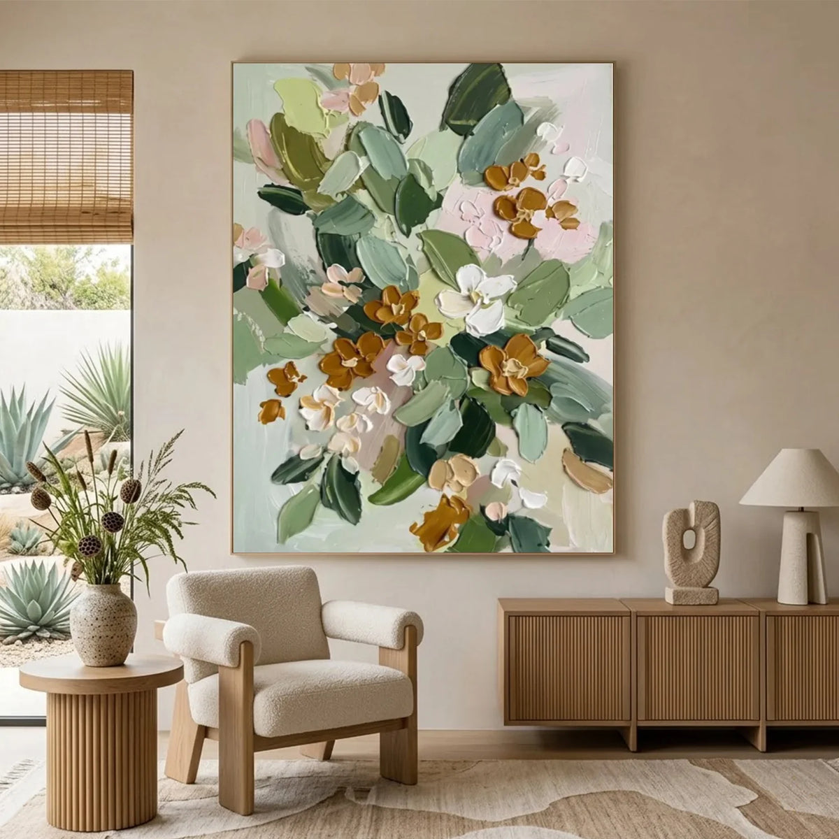 Flower & Tree Abstract Texture Canvas # FT 389