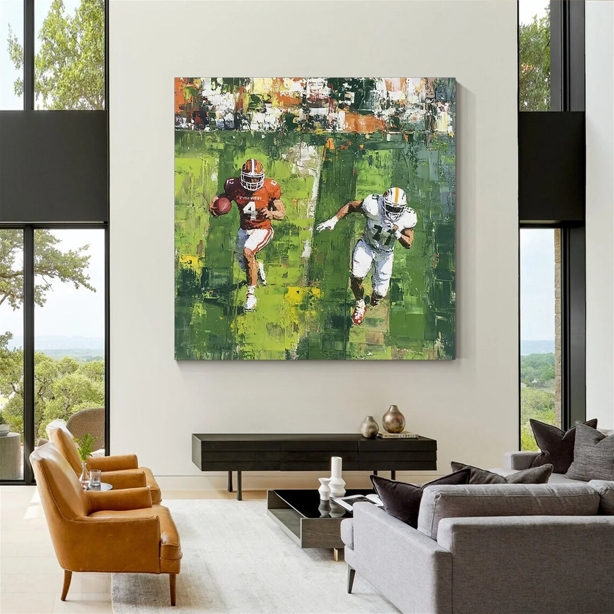 American Football Sports Art Textured Painting Canvas #SA005