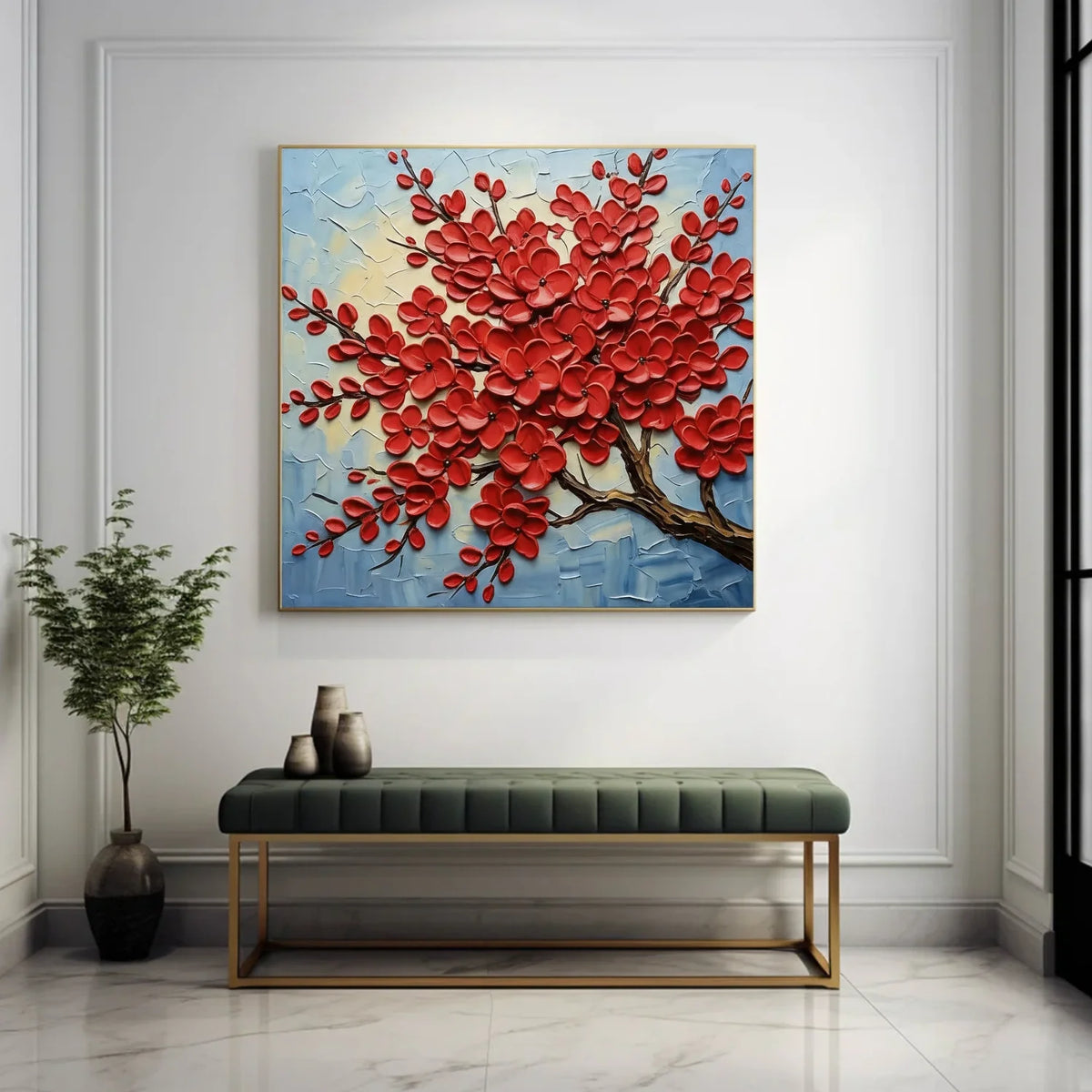 Flower & Tree Abstract Textured Canvas # FT 351