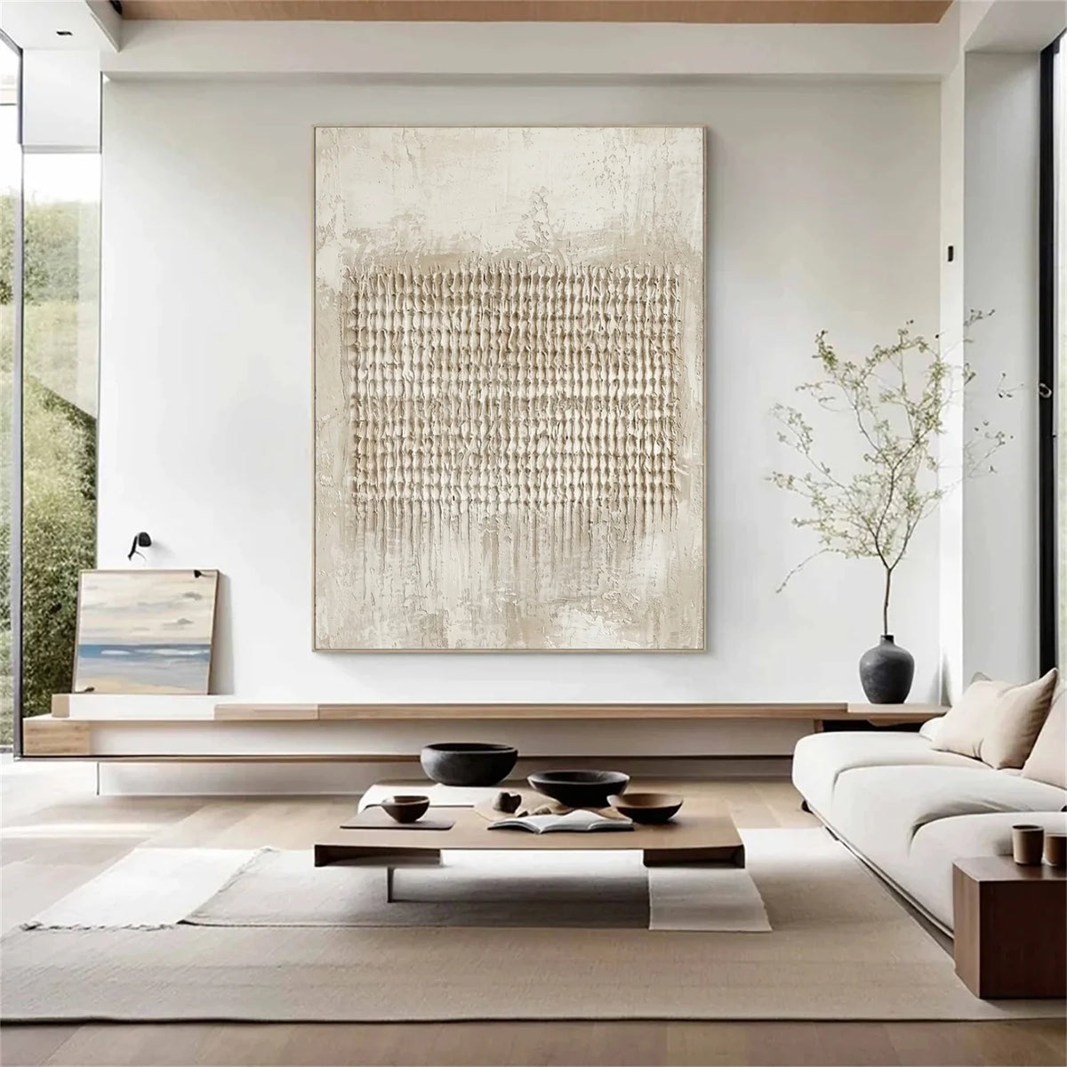Beige & Brown Abstract Texture Wall Art #BB200