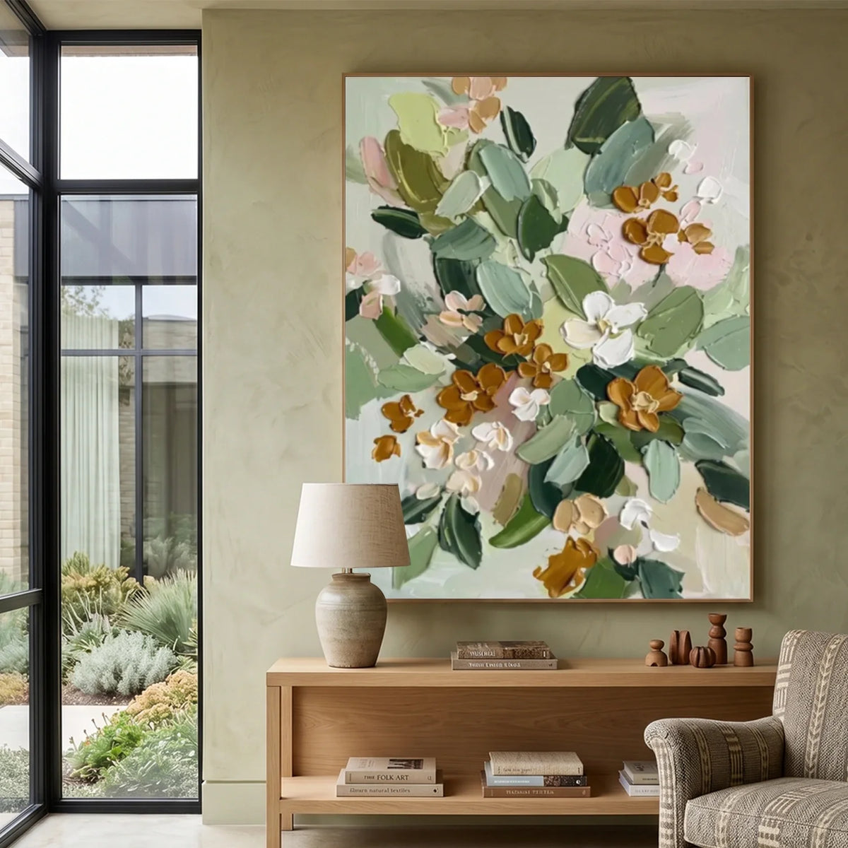 Flower & Tree Abstract Texture Canvas # FT 389
