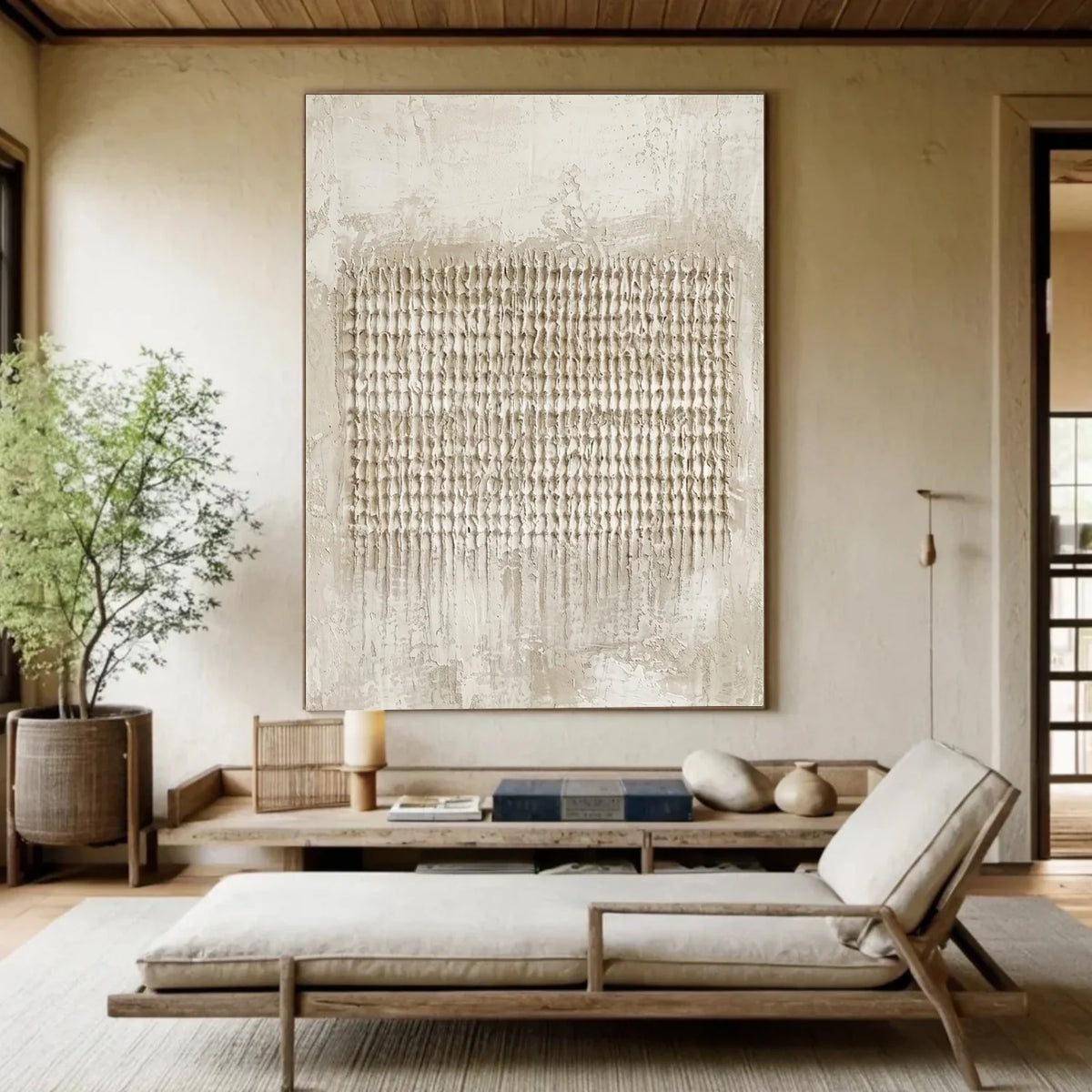Beige & Brown Abstract Texture Wall Art #BB200