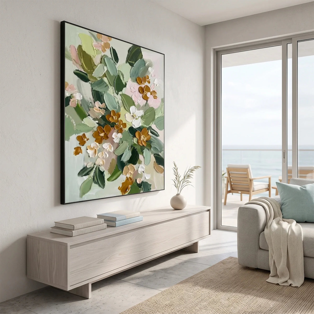 Flower & Tree Abstract Texture Canvas # FT 389