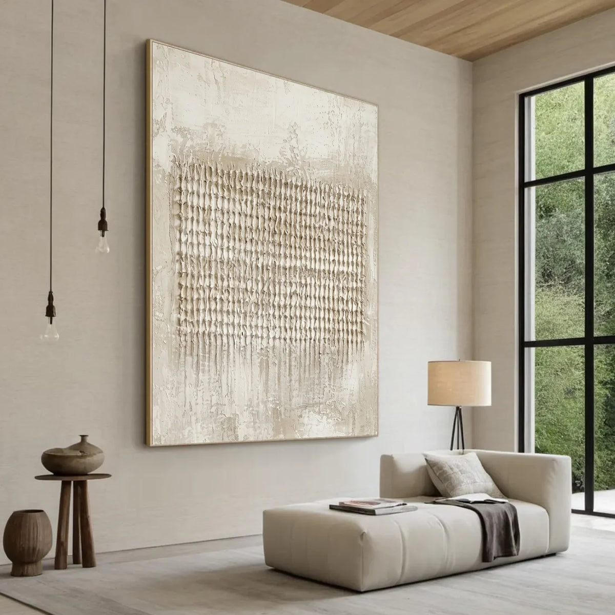 Beige & Brown Abstract Texture Wall Art #BB200
